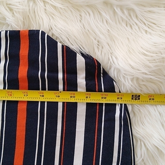 Alfani Petite Striped Shirttail T-Shirt Navy Bold Stripe - Picture 12 of 13